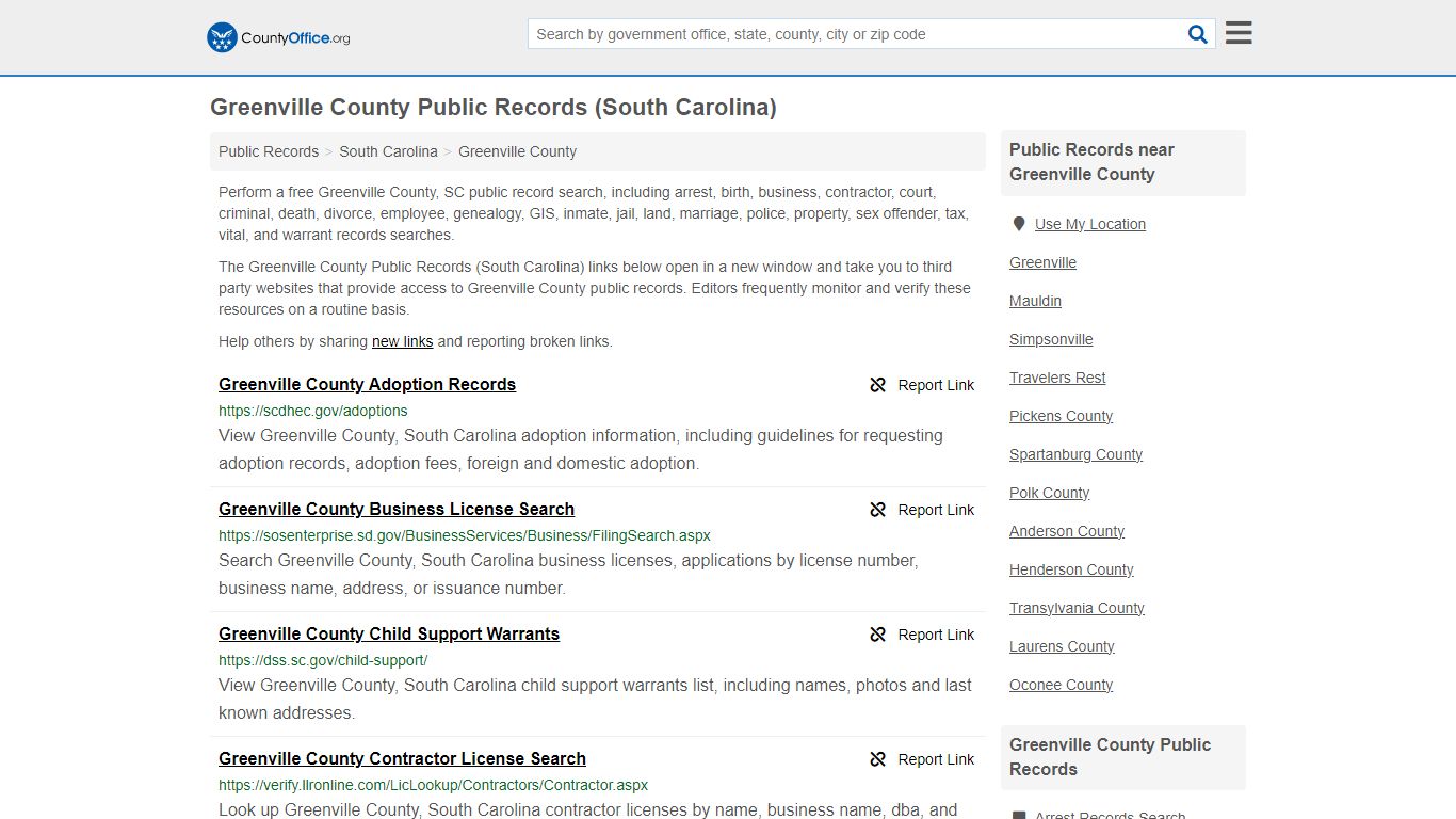 Greenville County Public Records (South Carolina) - County Office